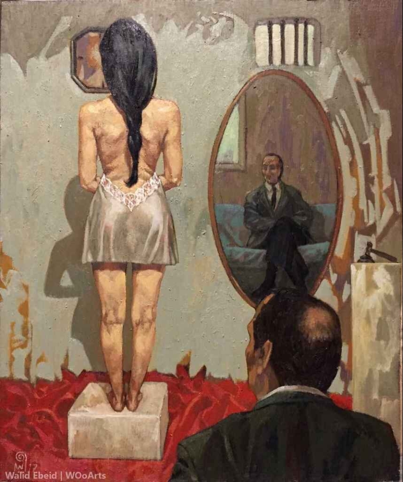 Los destinos de las mujeres en las pinturas del artista egipcio Walid Ebeid