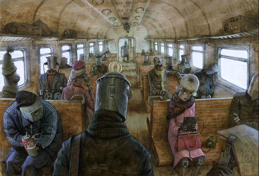 Los dibujos no infantiles de este artista ruso son muy ambiguos