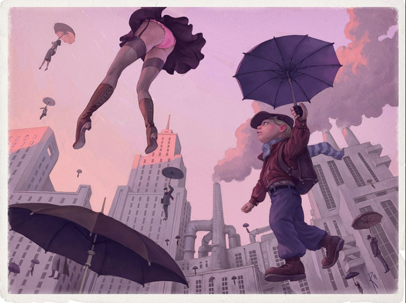 Los dibujos no infantiles de este artista ruso son muy ambiguos