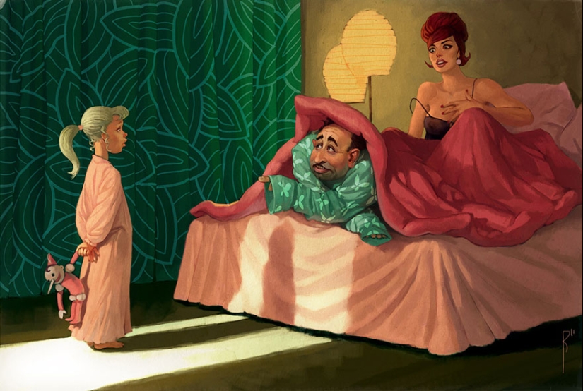 Los dibujos no infantiles de este artista ruso son muy ambiguos