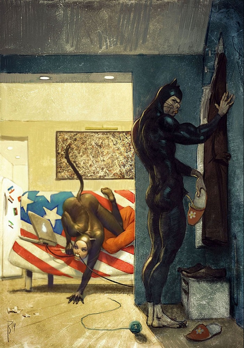 Los dibujos no infantiles de este artista ruso son muy ambiguos