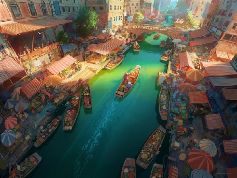 Los fantásticos mundos de colores de Nikolai Lockertsen