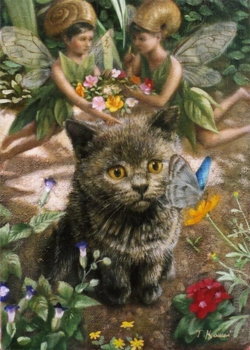 Los gatos son los reyes en la obra de un talentoso artista Japonés, el maestro tokujiro kawaii Los gatos son los reyes en la obra de un talentoso artista Japonés, el maestro tokujiro kawaii