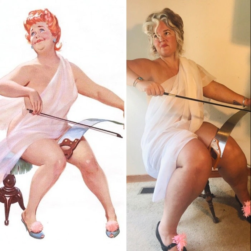 Luxurious Hilda in a modern interpretation: a woman recreated the images of the famous pin-up BBW from the 50s