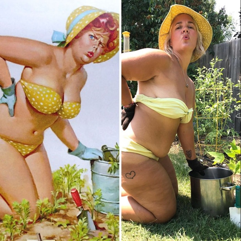 Luxurious Hilda in a modern interpretation: a woman recreated the images of the famous pin-up BBW from the 50s