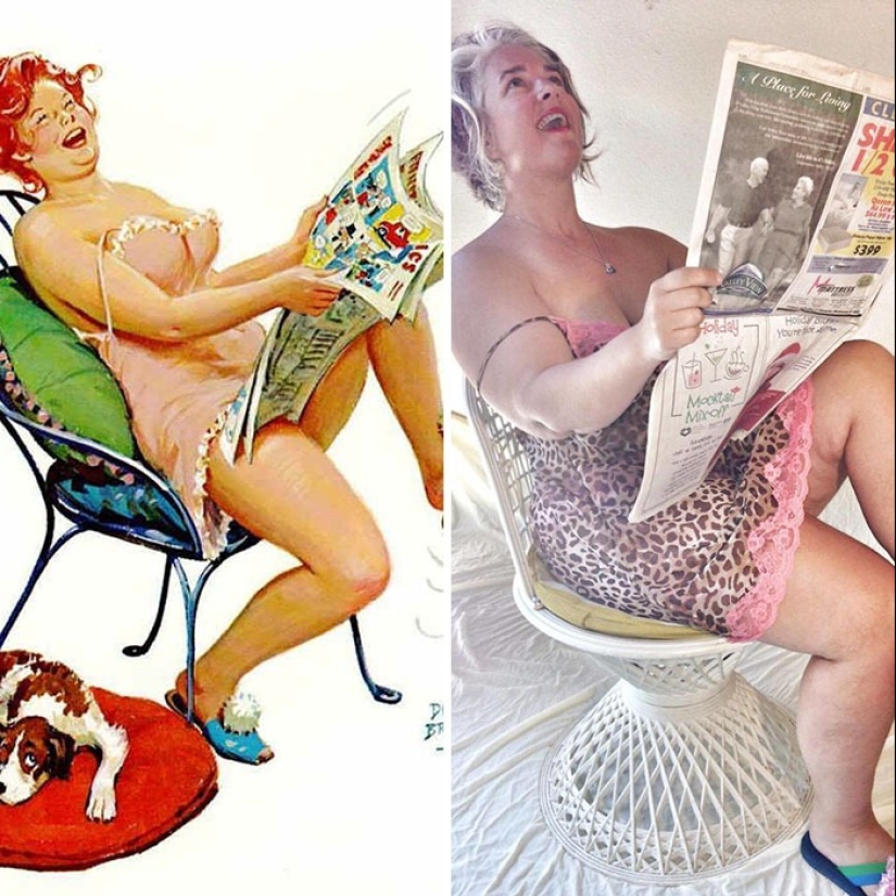 Luxurious Hilda in a modern interpretation: a woman recreated the images of the famous pin-up BBW from the 50s