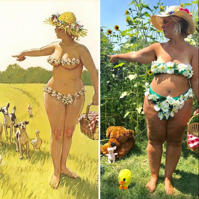 Luxurious Hilda in a modern interpretation: a woman recreated the images of the famous pin-up BBW from the 50s