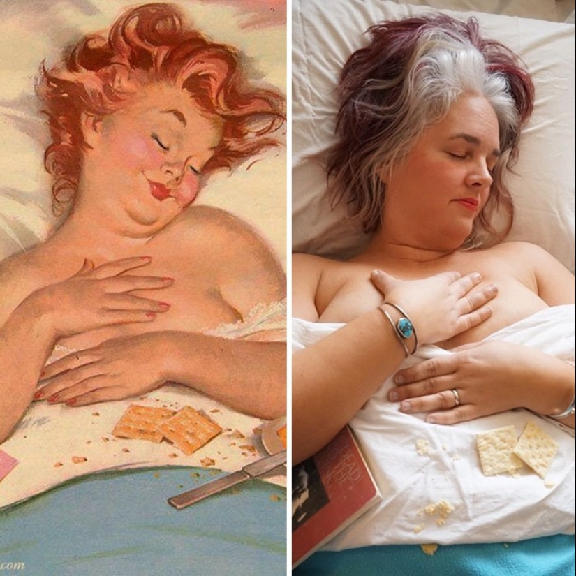 Luxurious Hilda in a modern interpretation: a woman recreated the images of the famous pin-up BBW from the 50s
