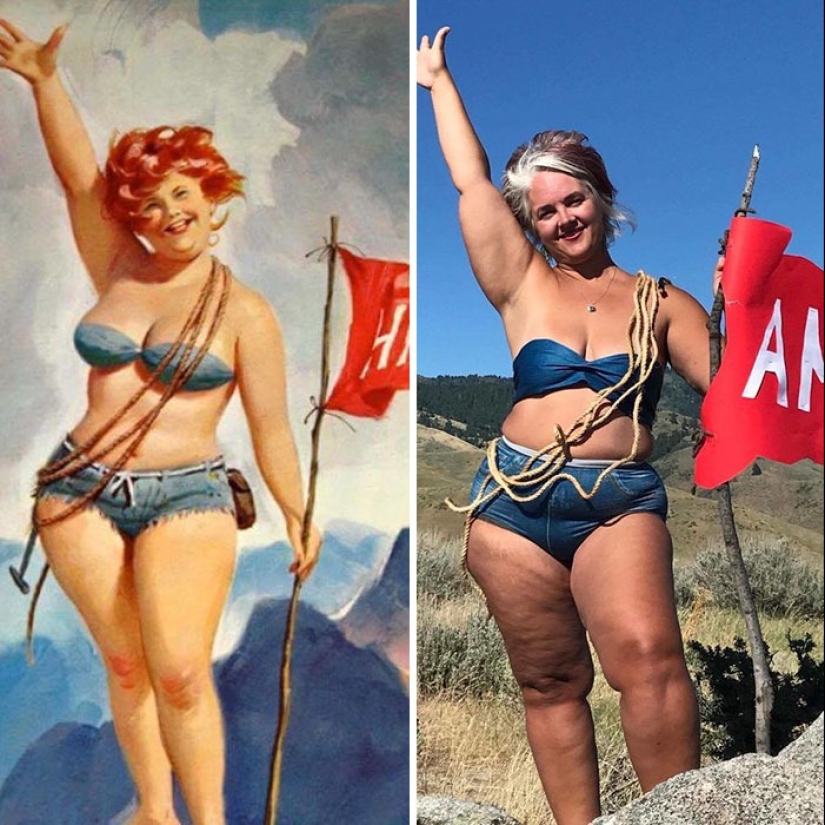 Luxurious Hilda in a modern interpretation: a woman recreated the images of the famous pin-up BBW from the 50s