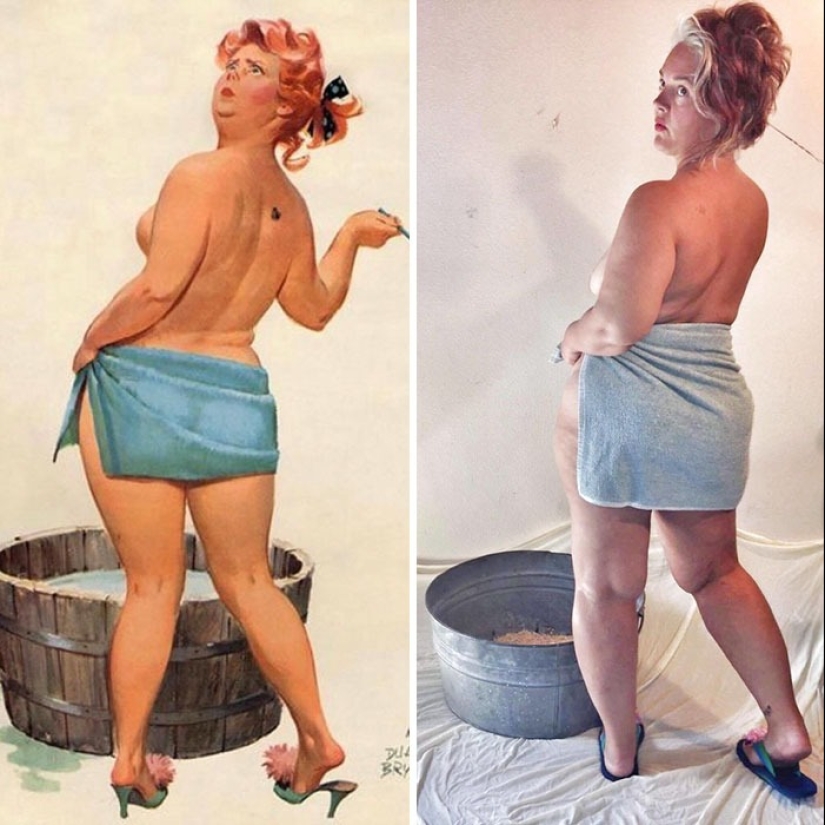 Luxurious Hilda in a modern interpretation: a woman recreated the images of the famous pin-up BBW from the 50s