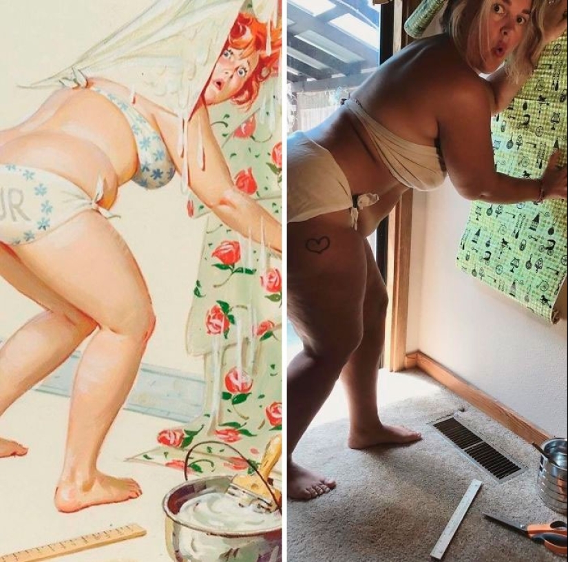 Luxurious Hilda in a modern interpretation: a woman recreated the images of the famous pin-up BBW from the 50s