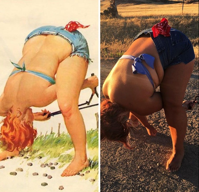 Luxurious Hilda in a modern interpretation: a woman recreated the images of the famous pin-up BBW from the 50s