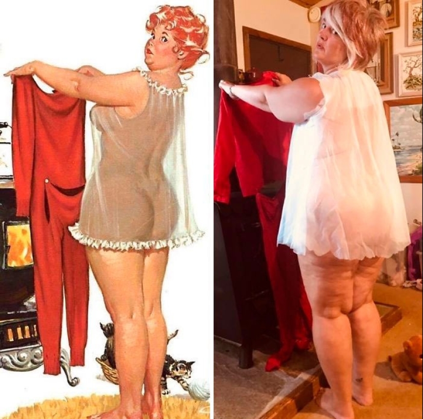 Luxurious Hilda in a modern interpretation: a woman recreated the images of the famous pin-up BBW from the 50s
