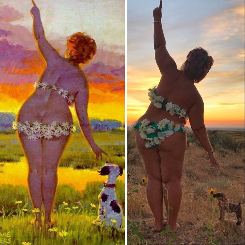 Luxurious Hilda in a modern interpretation: a woman recreated the images of the famous pin-up BBW from the 50s