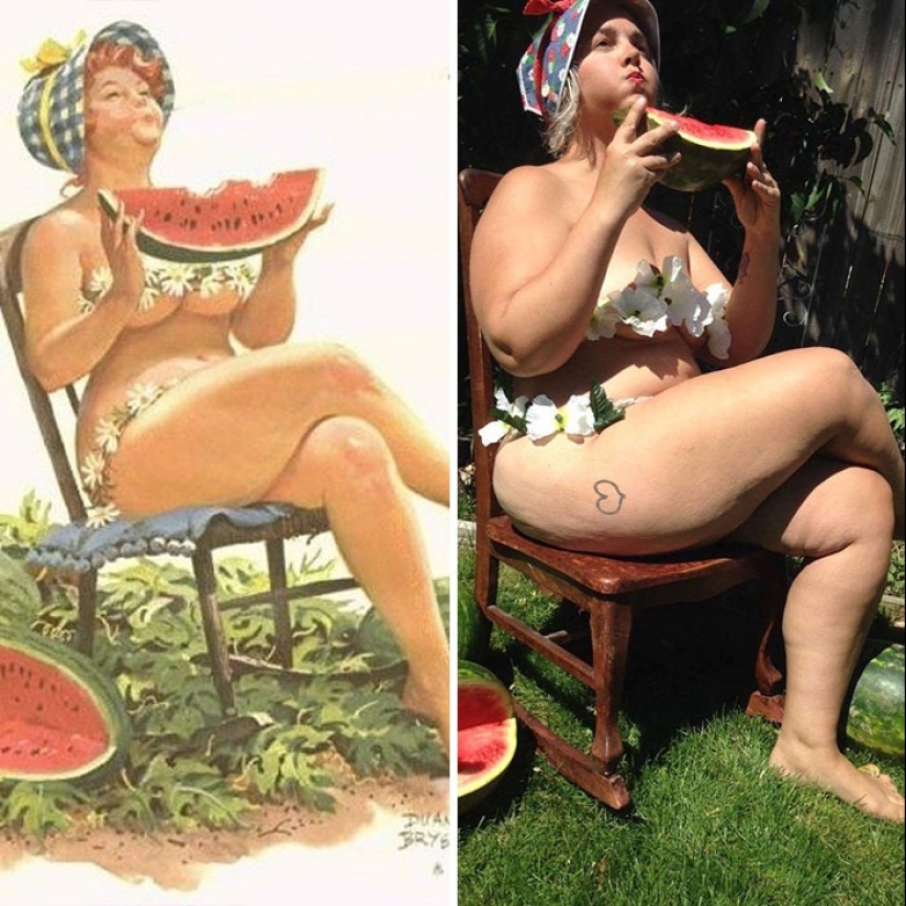 Luxurious Hilda in a modern interpretation: a woman recreated the images of the famous pin-up BBW from the 50s