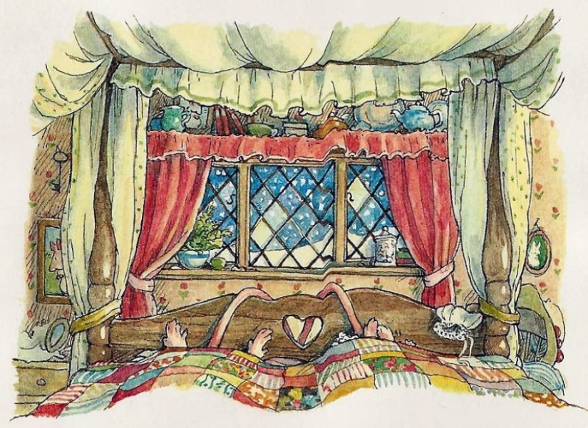 Master cozy illustration of Jill Barklem and her cute mouse tale