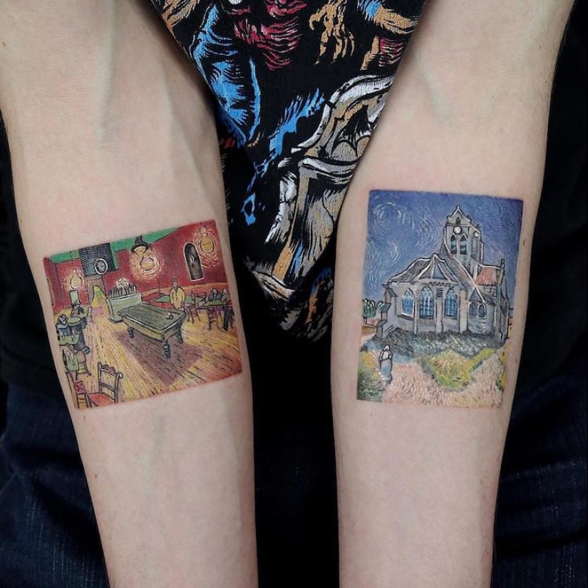 Masterpieces of world art on tattoos of Eva Karabudak