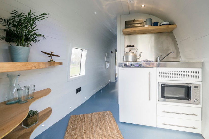 Military helicopter converted into hotel room