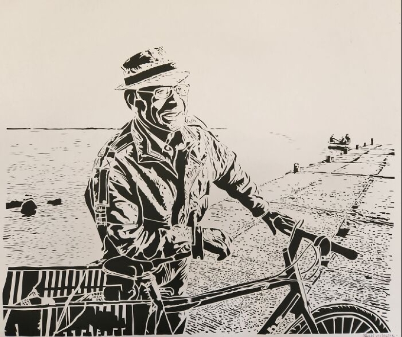 Mis 12 obras de arte recortadas a mano a partir de una sola hoja de papel que cuentan una historia