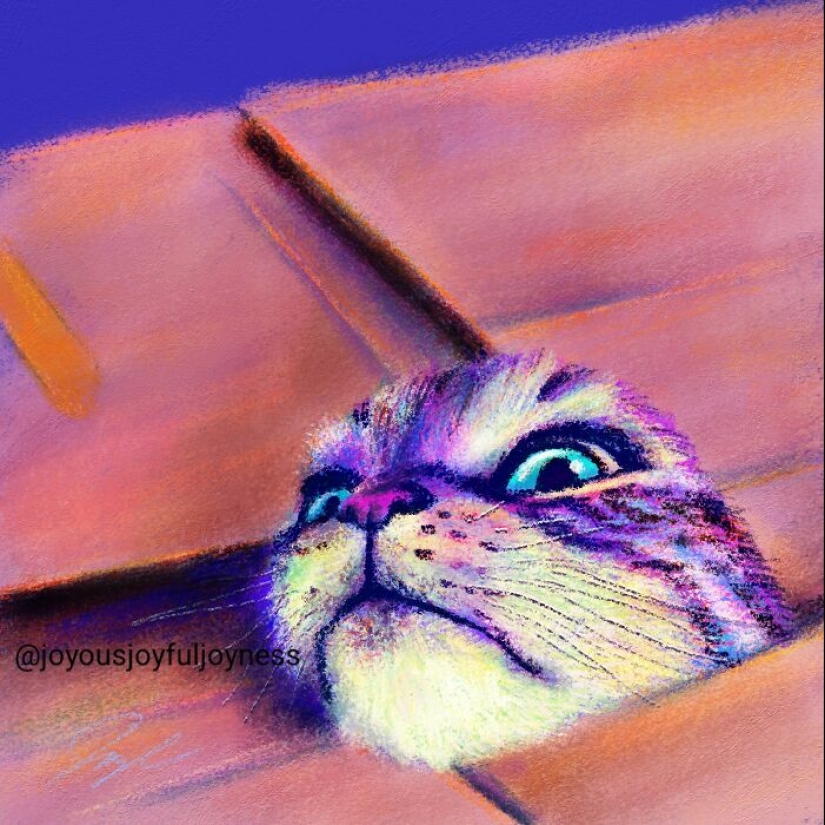 Mis 20 pinturas extravagantes de gatos en sus poses más divertidas
