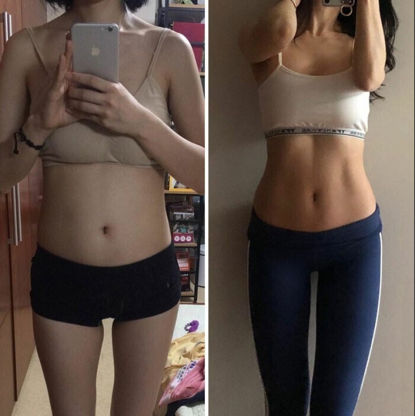 Mismo peso, cuerpo diferente: 30 ejemplos de "antes" y "después" de entrenamiento en el gimnasio Mismo peso, cuerpo diferente: 30 ejemplos de "antes" y "después" de entrenamiento en el gimnasio