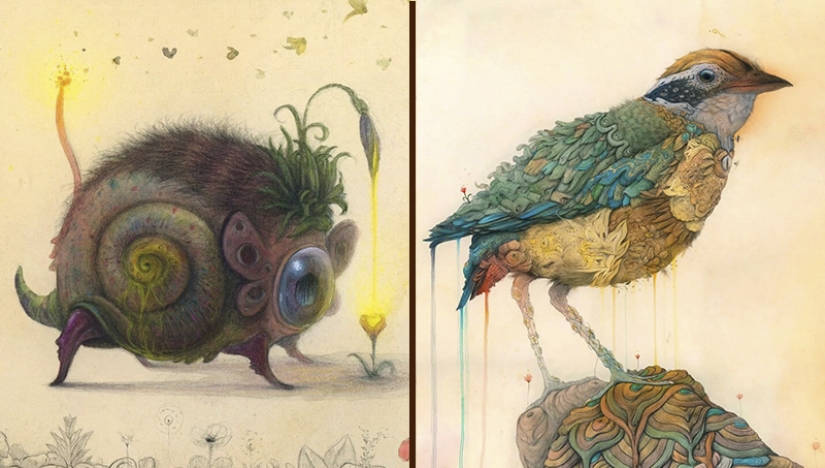 Monstruos lindos del artista Borge Sanchez