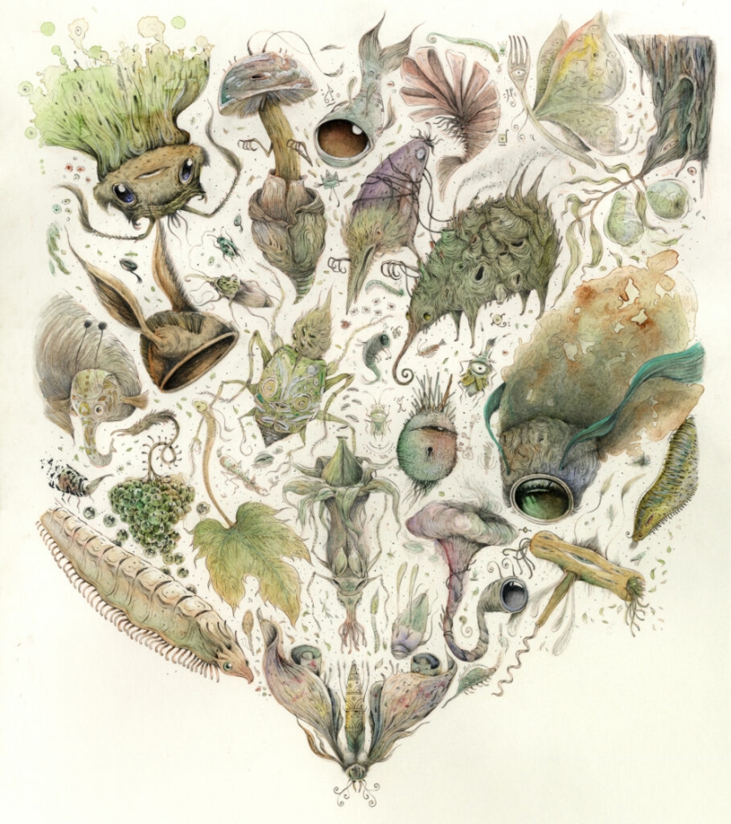 Monstruos lindos del artista Borge Sanchez