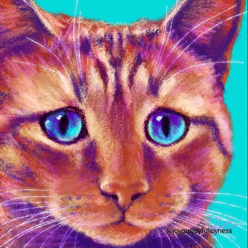 My 20 Whimsical Paintings Of Cats In Their Funniest Poses