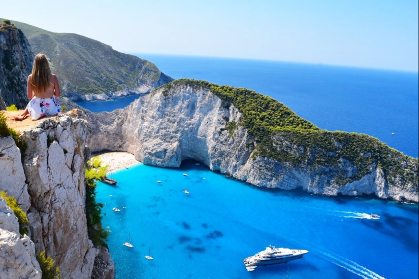Navaio Bay is a protected beach on the Greek island of Zakynthos Navaio Bay is a protected beach on the Greek island of Zakynthos