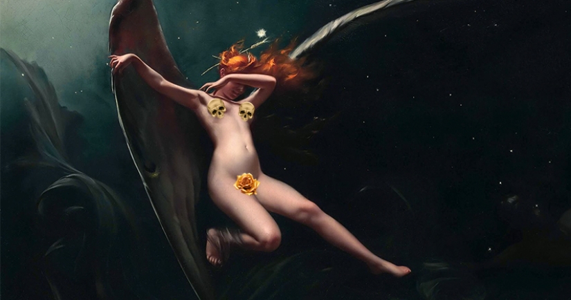 Nude fairies by the artist Luis Ricardo Falero, who founded the fantasy style in painting Nude fairies by the artist Luis Ricardo Falero, who founded the fantasy style in painting