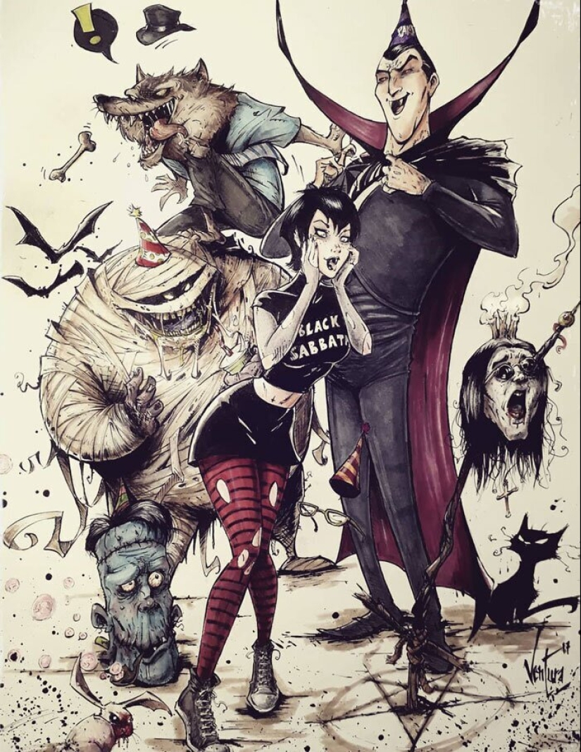 On the dark side: Marcelo Ventura and his drawings of the characters of pop culture in a dark comic style