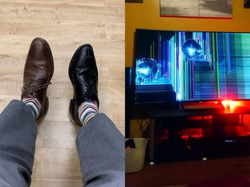 On the wrong foot: 20 photos of people whose day started not very well