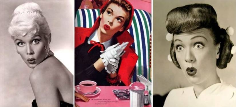 "Oooo Cara" extraña expresión facial con fotos de 1950-erótico