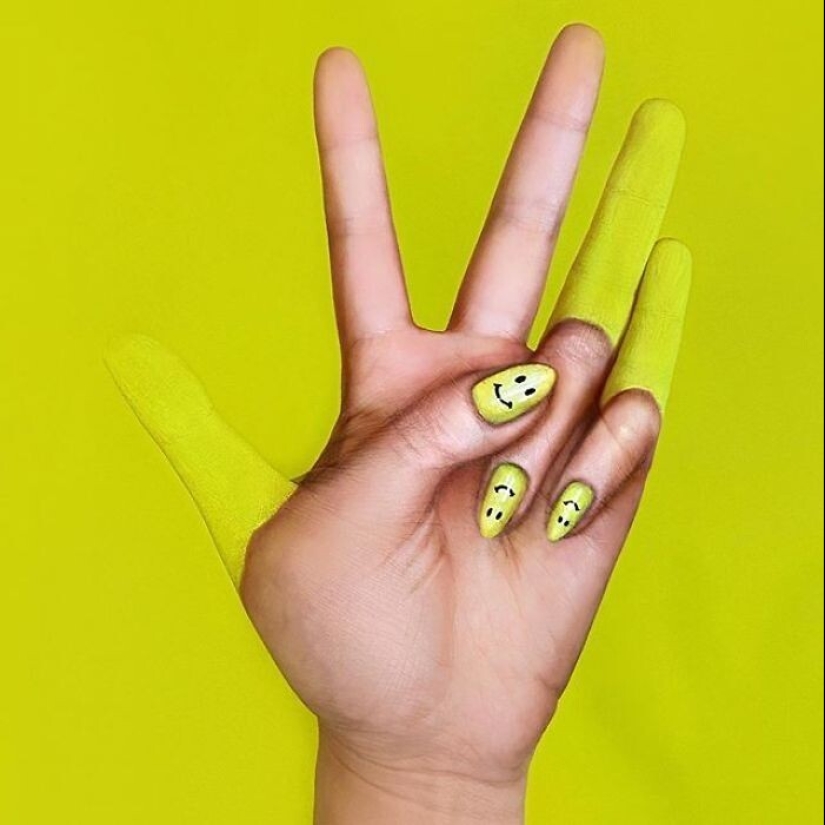 Optical illusion on his own body from the genius of makeup Mimi Choi