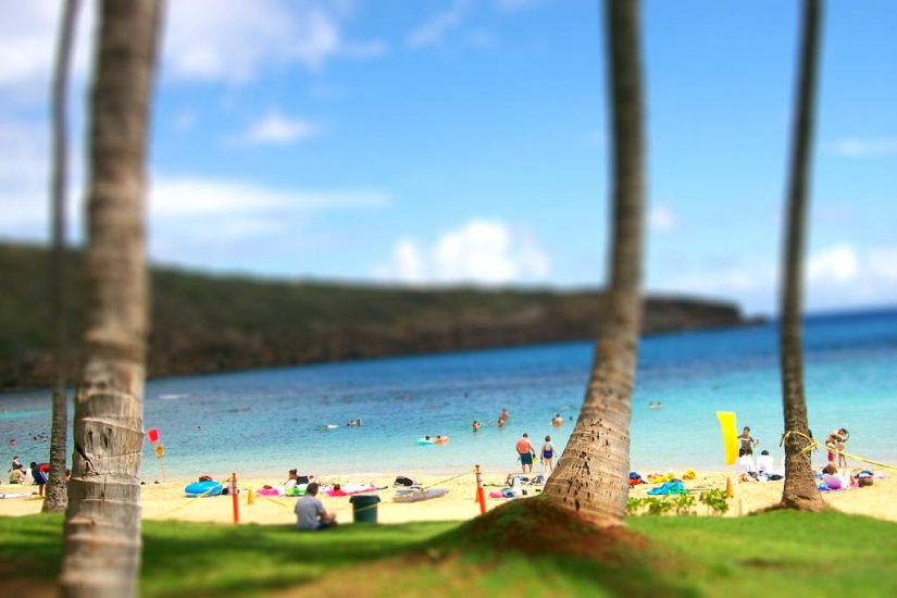 Paraíso terrenal-playa hawaiana dentro de un antiguo cráter