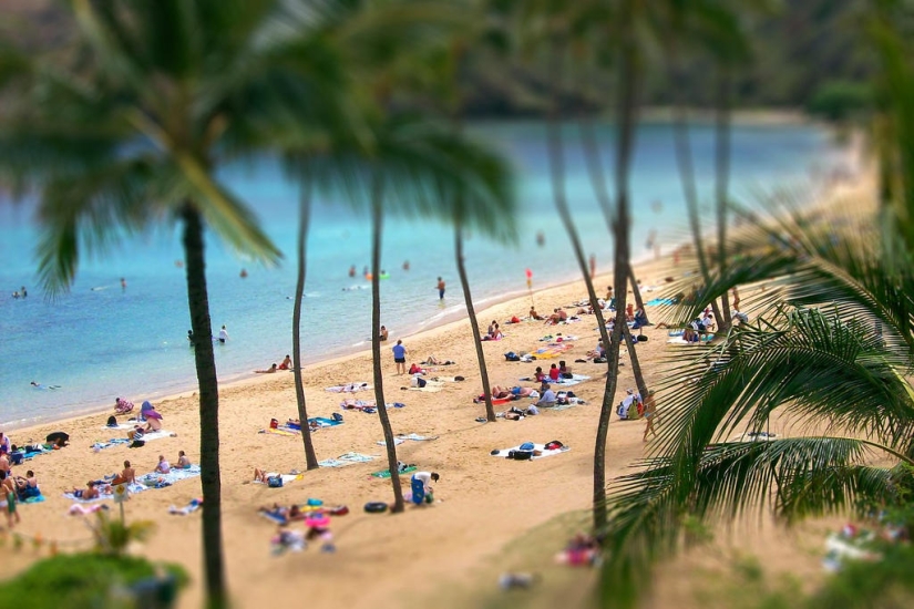 Paraíso terrenal-playa hawaiana dentro de un antiguo cráter