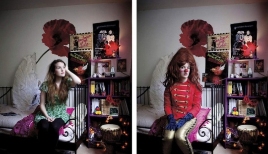 People in casual clothes and work uniforms