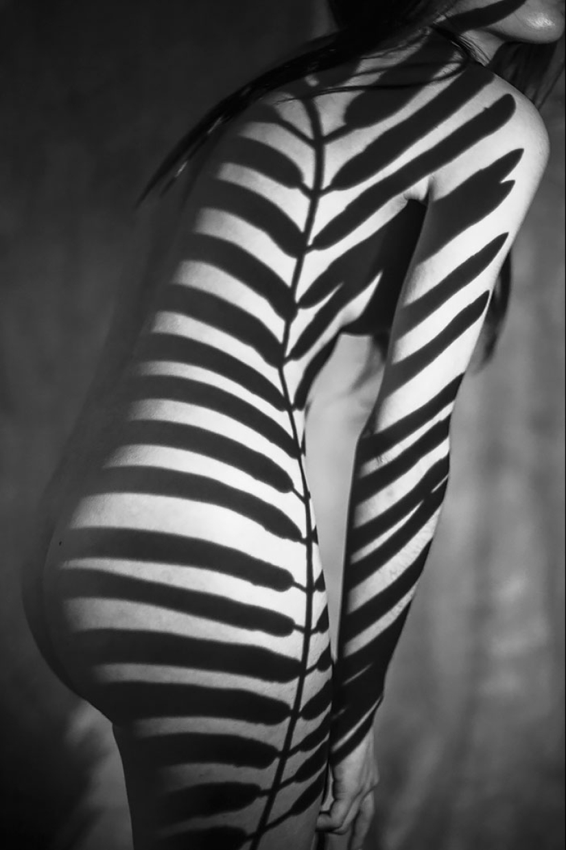 Photographer Emilio Jimenez covered the naked girls with a natural shadow