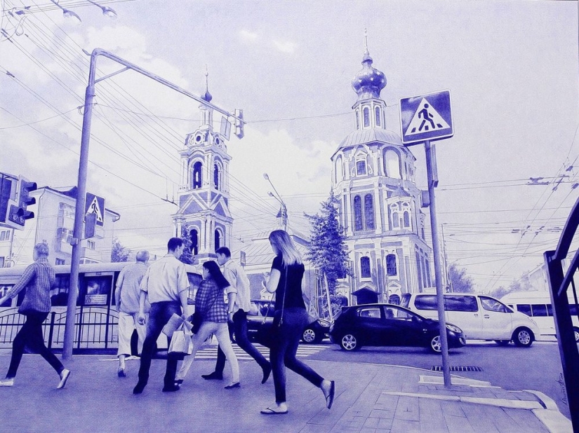 Photorealistic painting with a ballpoint pen from Andrey Poletaev Photorealistic painting with a ballpoint pen from Andrey Poletaev