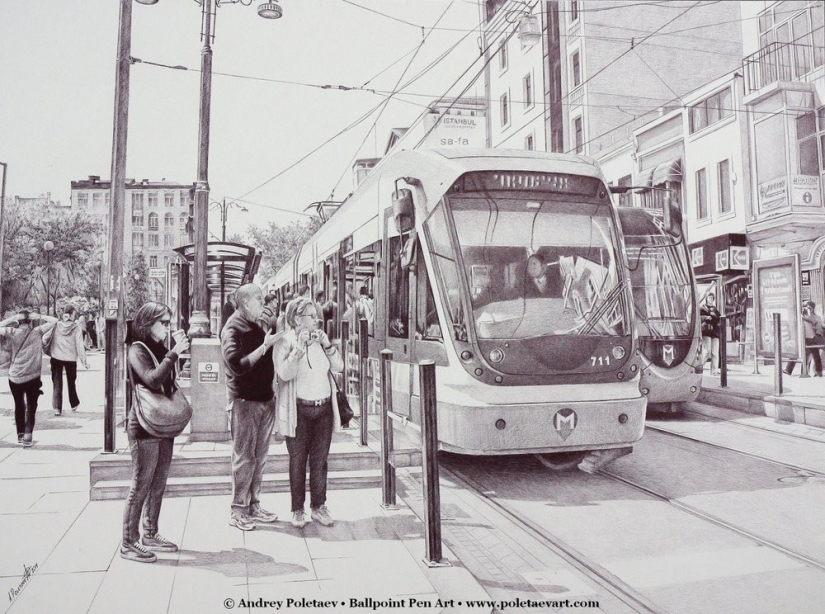 Photorealistic painting with a ballpoint pen from Andrey Poletaev Photorealistic painting with a ballpoint pen from Andrey Poletaev