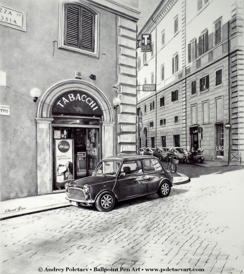 Photorealistic painting with a ballpoint pen from Andrey Poletaev Photorealistic painting with a ballpoint pen from Andrey Poletaev