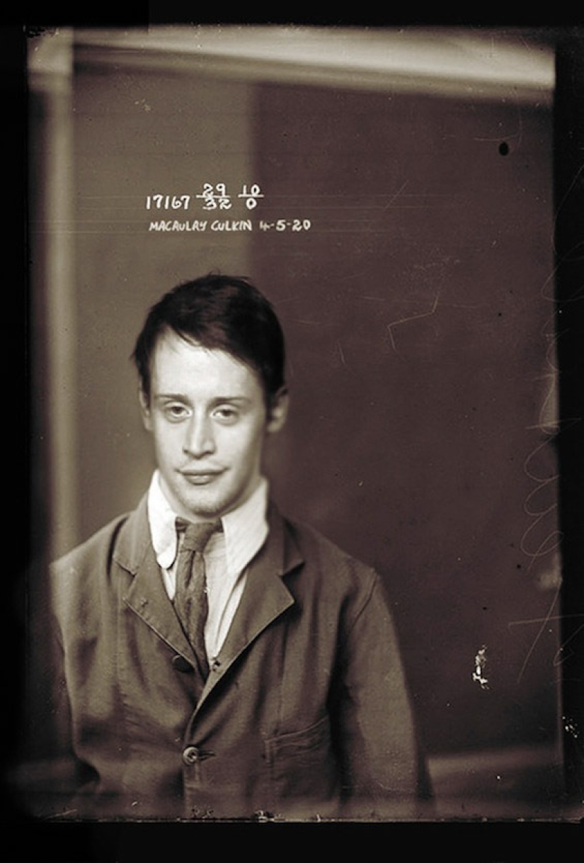 Photos of celebrities in a criminal retro style