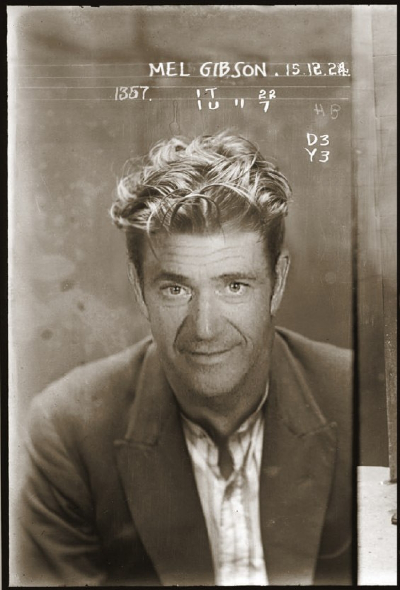 Photos of celebrities in a criminal retro style