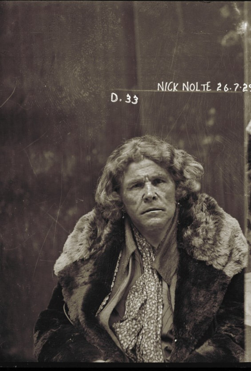 Photos of celebrities in a criminal retro style
