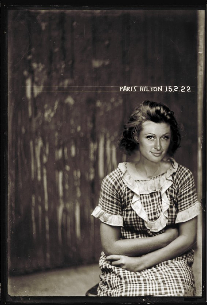 Photos of celebrities in a criminal retro style