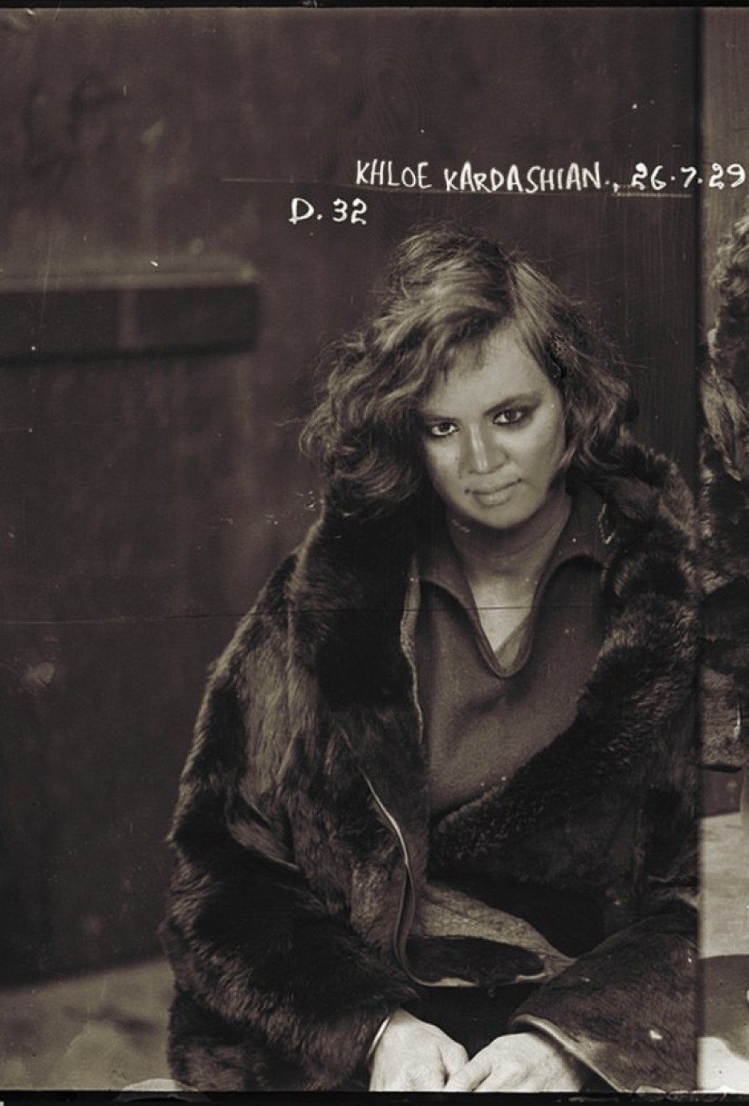 Photos of celebrities in a criminal retro style