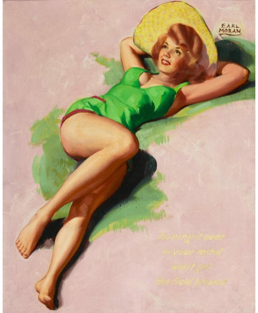 Pin-up from Earl Moran, the artist for whom Marilyn Monroe worked as a model Pin-up from Earl Moran, the artist for whom Marilyn Monroe worked as a model