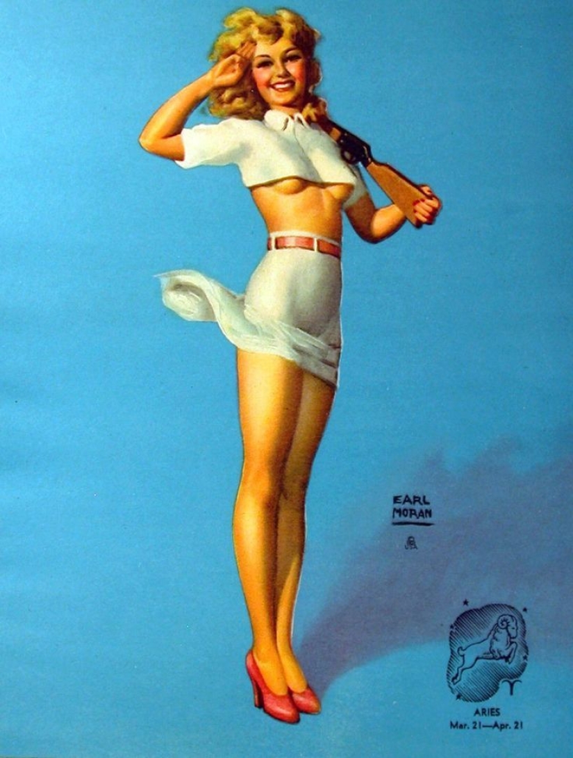 Pin-up from Earl Moran, the artist for whom Marilyn Monroe worked as a model Pin-up from Earl Moran, the artist for whom Marilyn Monroe worked as a model