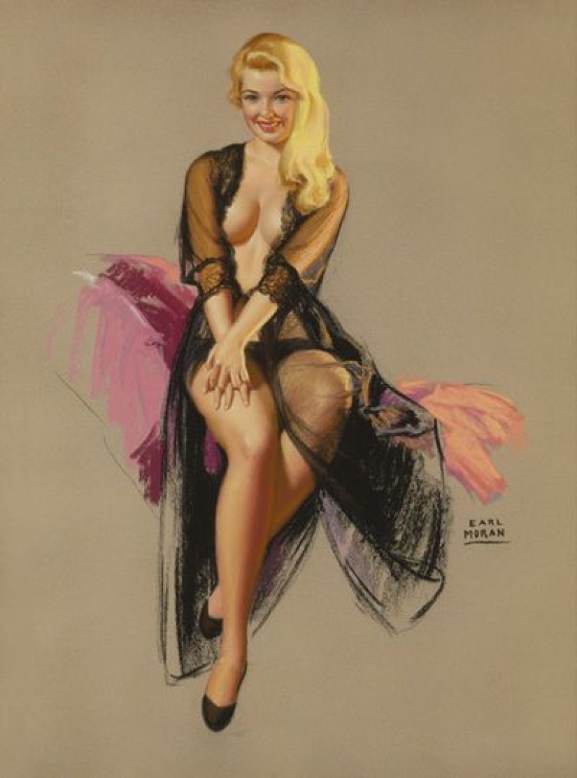 Pin-up from Earl Moran, the artist for whom Marilyn Monroe worked as a model Pin-up from Earl Moran, the artist for whom Marilyn Monroe worked as a model