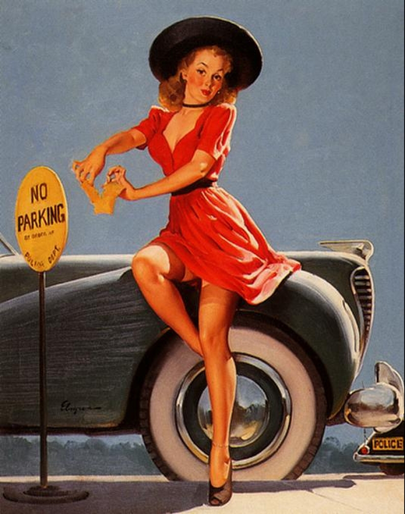 Pin-up from Earl Moran, the artist for whom Marilyn Monroe worked as a model Pin-up from Earl Moran, the artist for whom Marilyn Monroe worked as a model